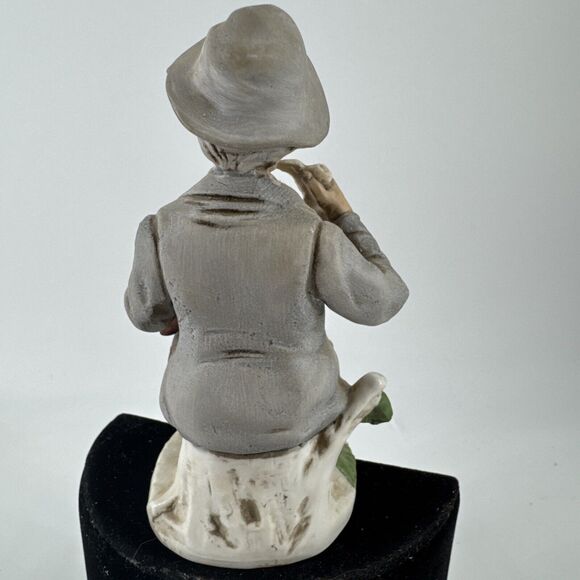Porcelain Figurine Old Man Smoking Pipe Tobacco 5.5” T 1980s Figurine - Picture 5 of 10